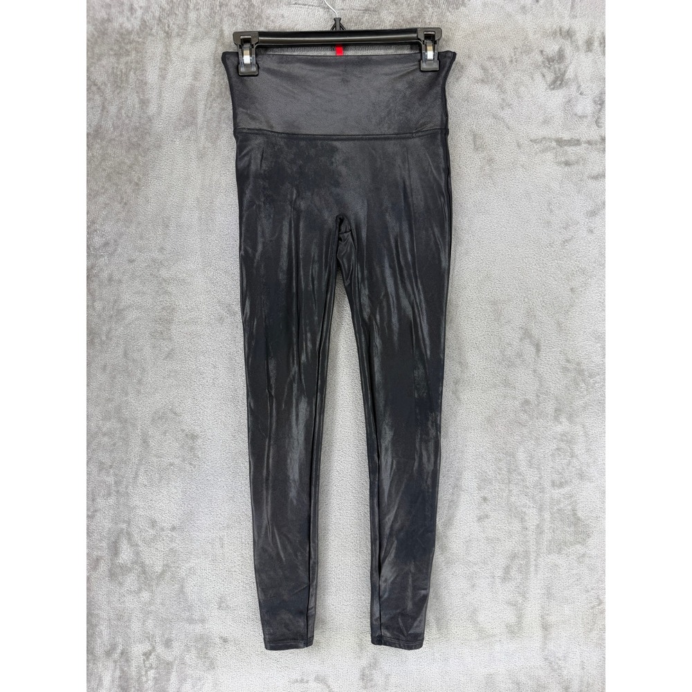 Spanx Faux Leather Leggings‎ Black High Waist Tummy Control 2437 Womens Medium